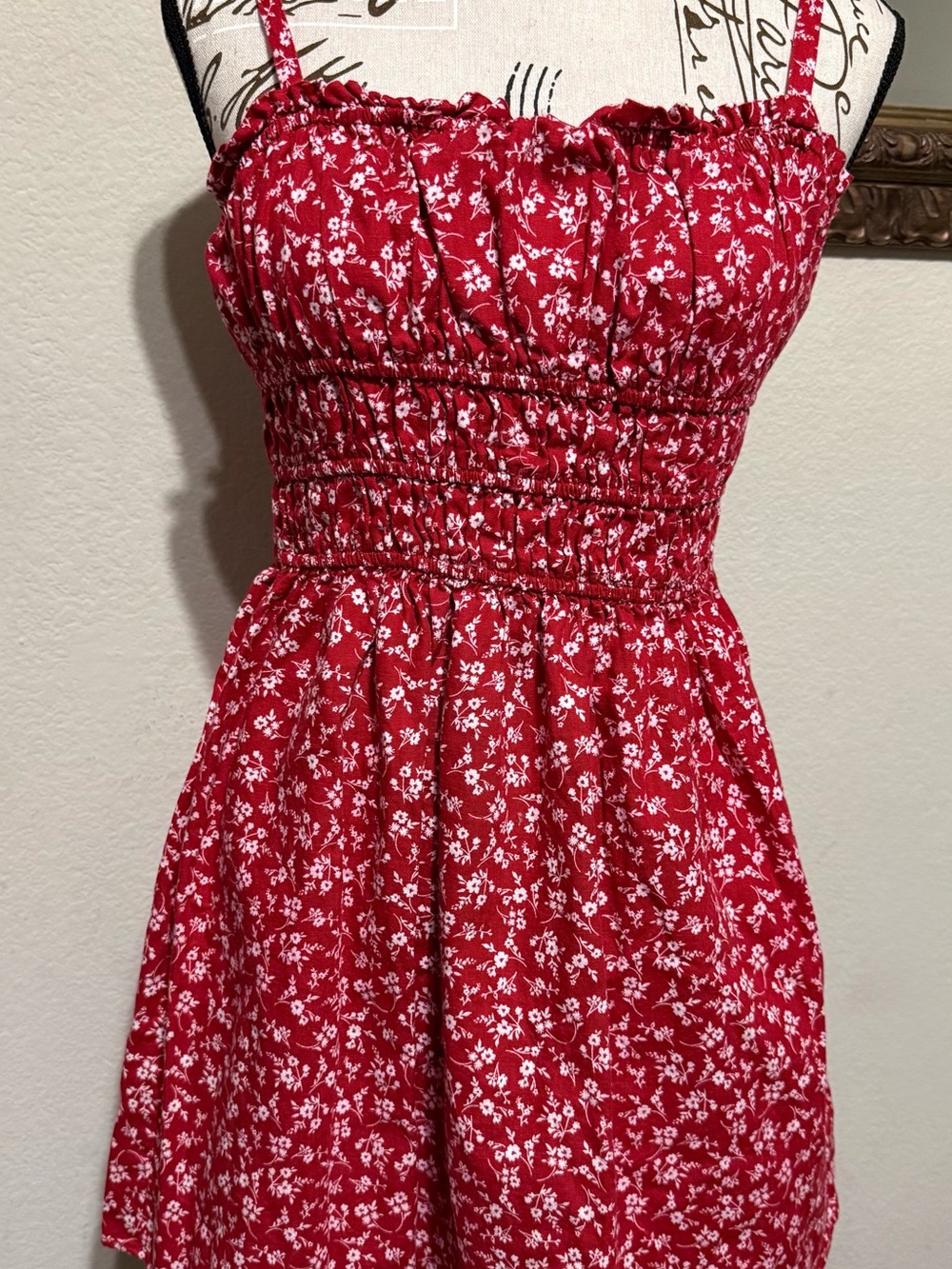 Wild Fable Red Floral Smocked Sundress